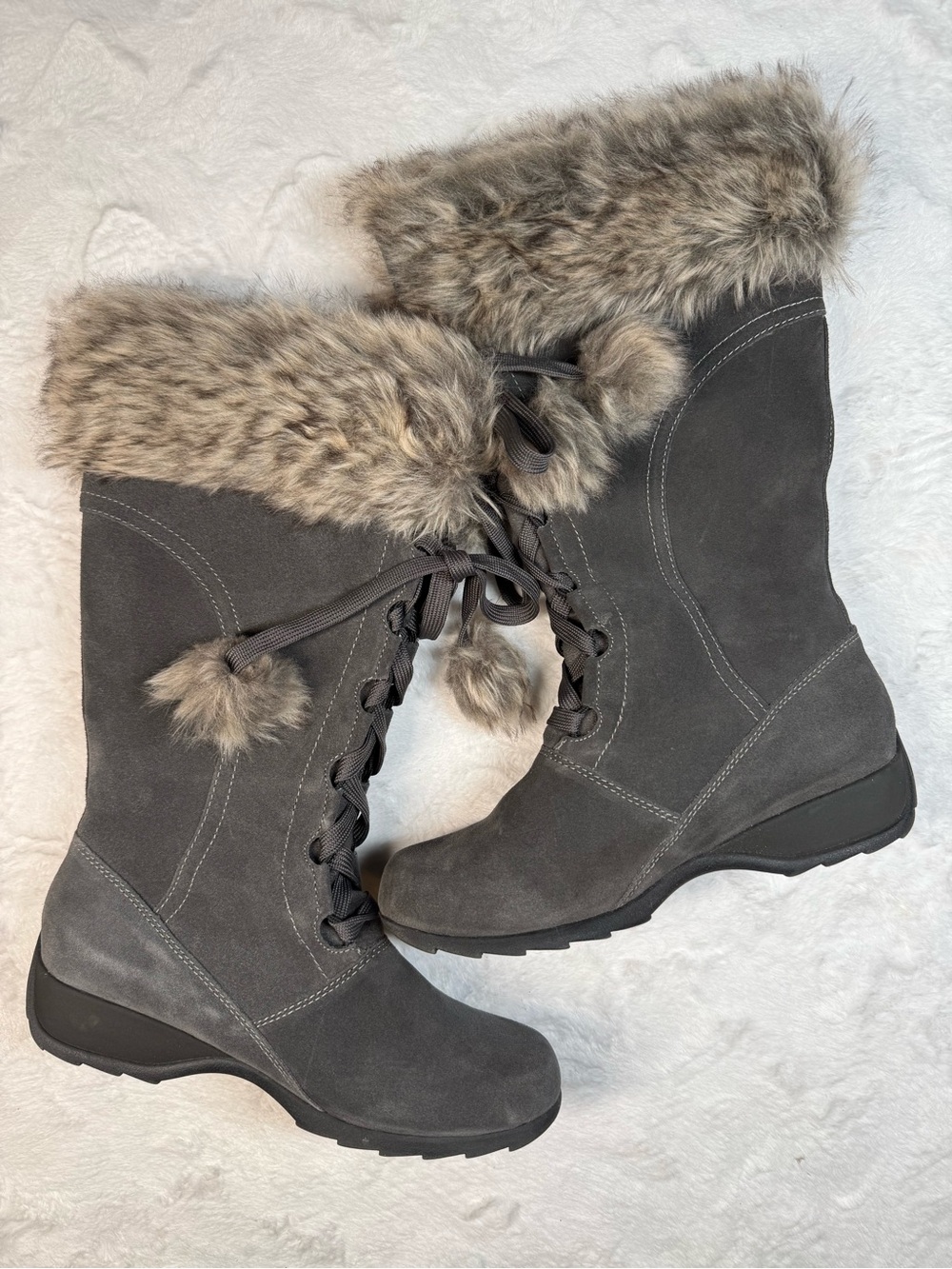Sporto Gray Faux Fur Winter Boot 9.5 M